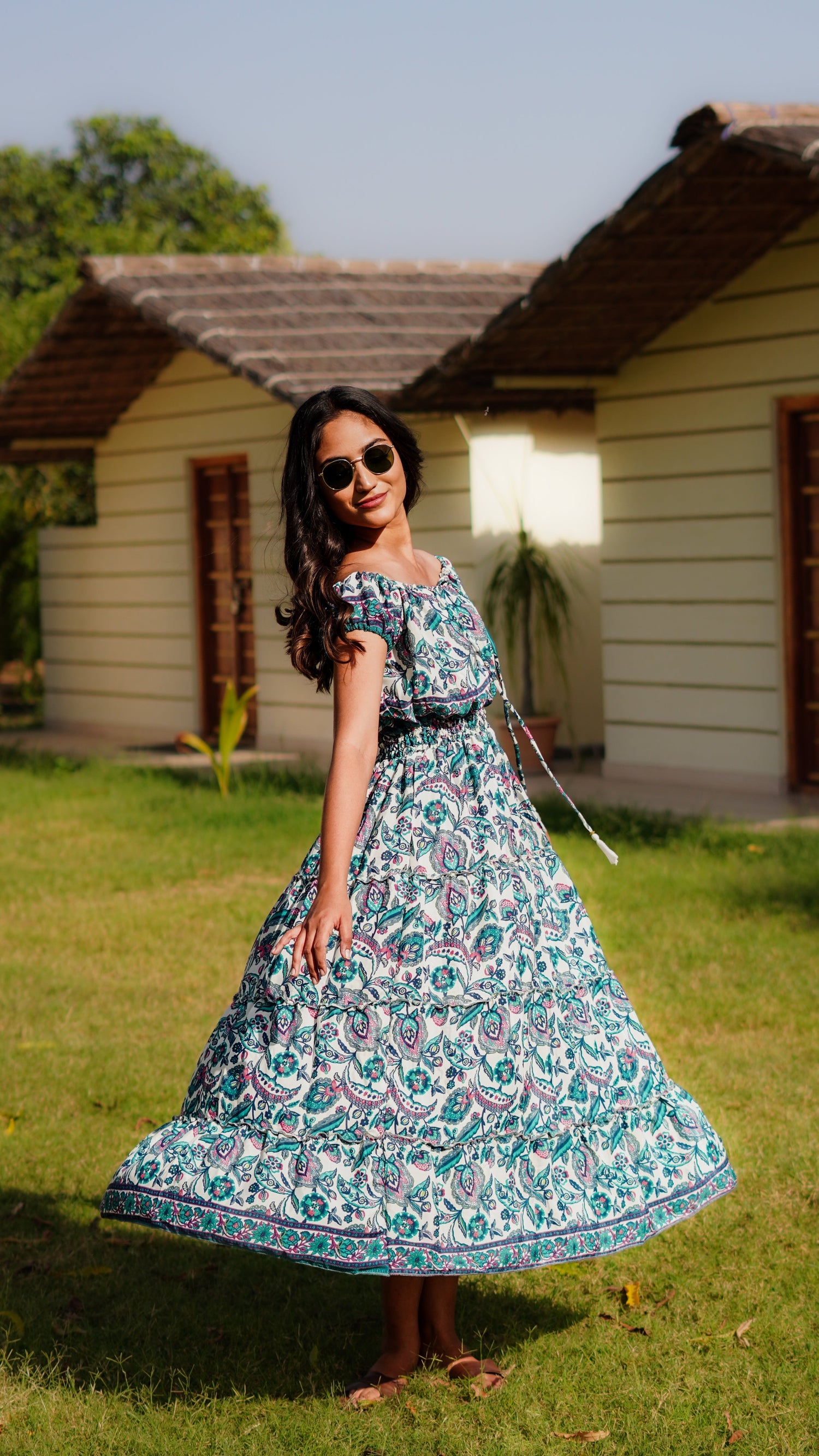 Shoulder Ruffled Dress