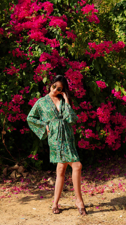 Short Robe - Green Shades