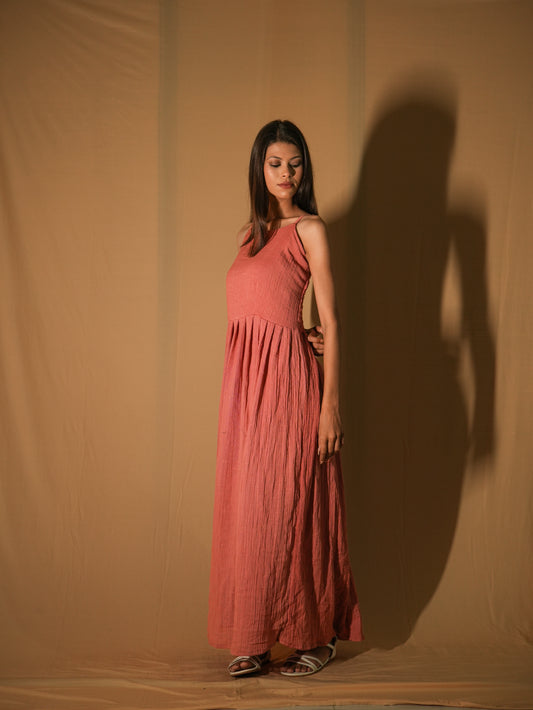 Everyday Strap Maxi - Sandhya Peach Cotton