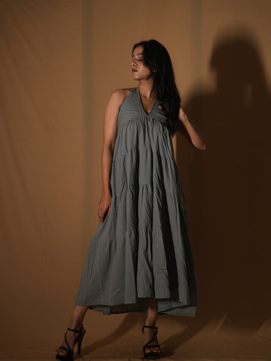 Panelled Dress - Pigeon Grey