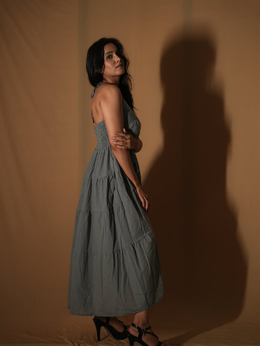 Panelled Dress - Pigeon Grey