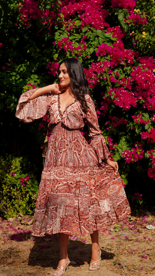 Long Ruffled - Caramel Brown