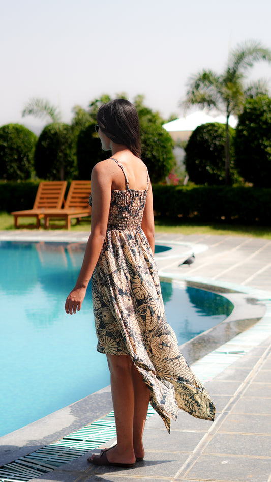 Long Zungle - Beige Leaf