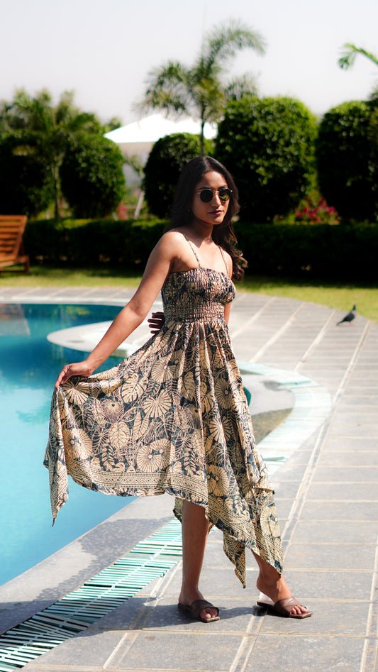 Long Zungle - Beige Leaf