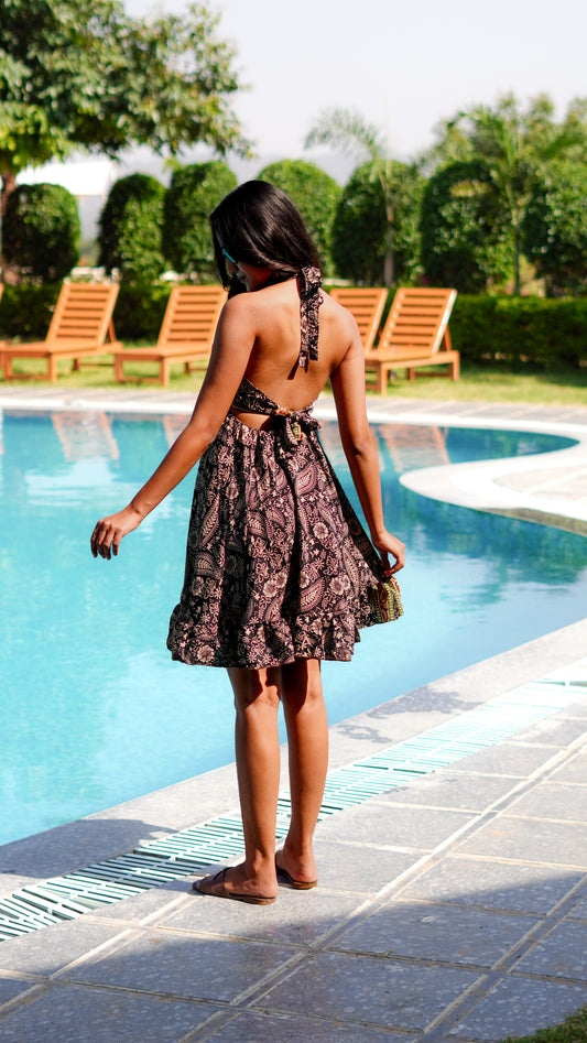 Backless - Floral Black