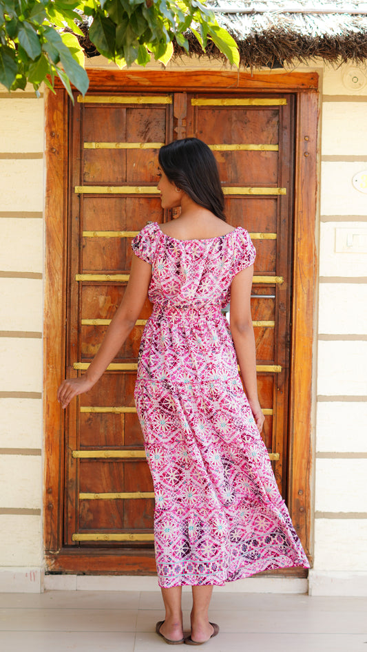 Elasticated Shoulder - Pink Shades