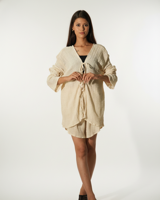 Breeze Tie Top - Kora Cotton Oat