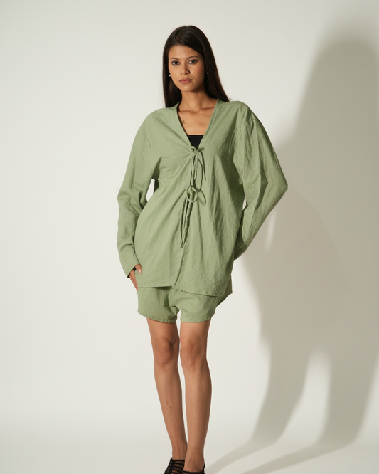 Breeze Tie Top - Pistachio Green