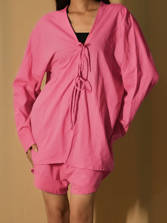 Breeze Tie Top - Cotton Candy Pink