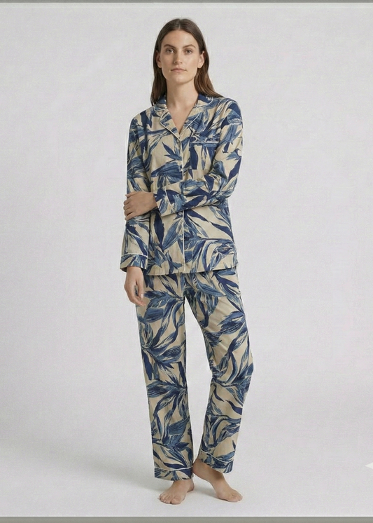 PYJAMAS SET - Blue Sketch Floral