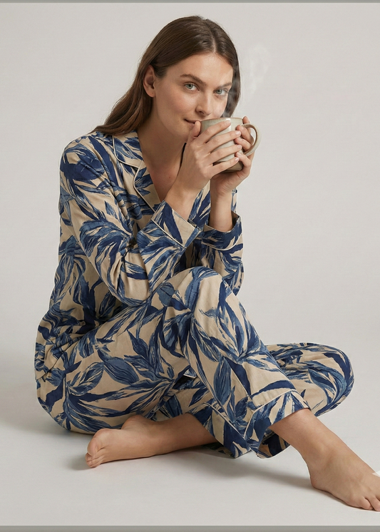 PYJAMAS SET - Blue Sketch Floral