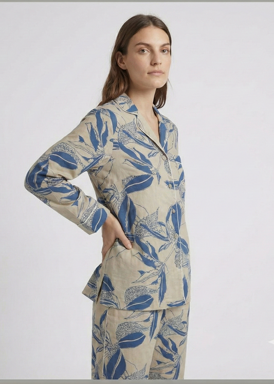 PYJAMAS SET - Blue Line Leaf