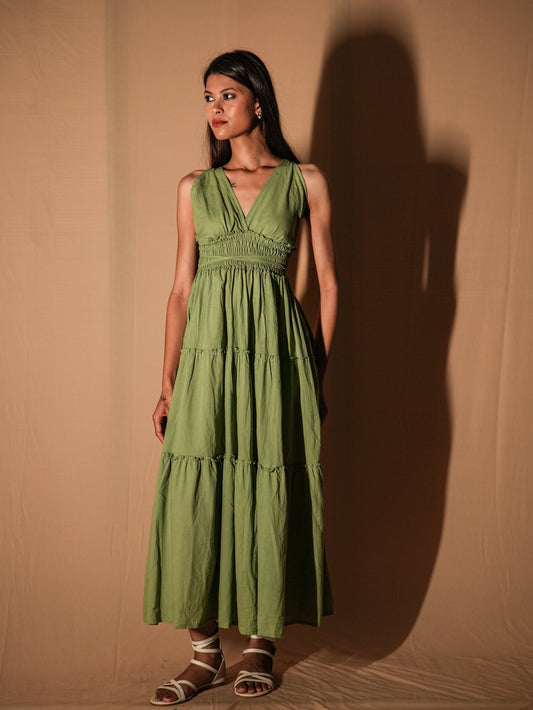 Tired Crossback Maxi - Pistachio Green