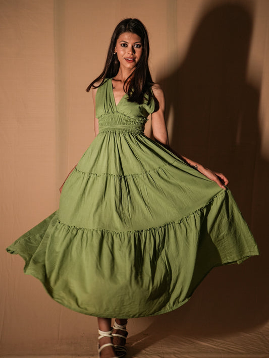 Tired Crossback Maxi - Pistachio Green