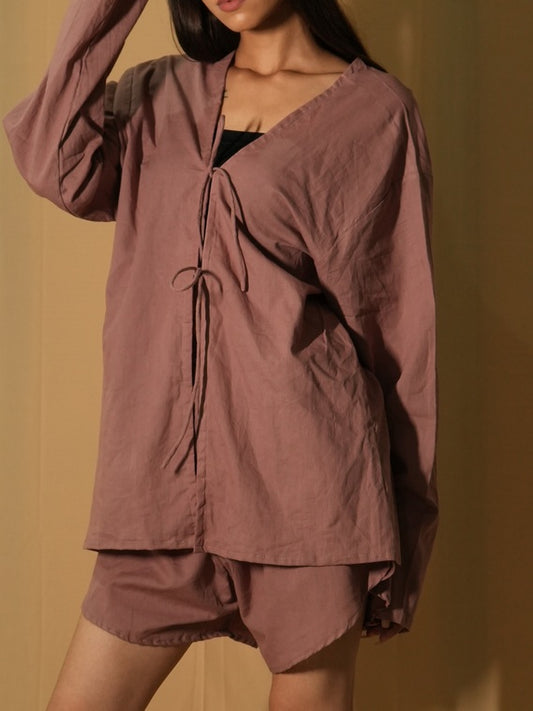 Breeze Tie Top - Burgundy Brown