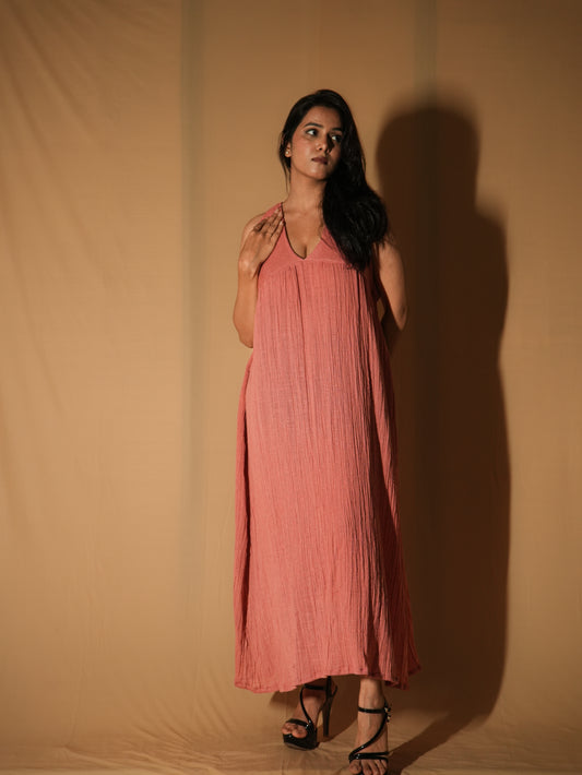 Tie Details - Sandhya Peach Cotton