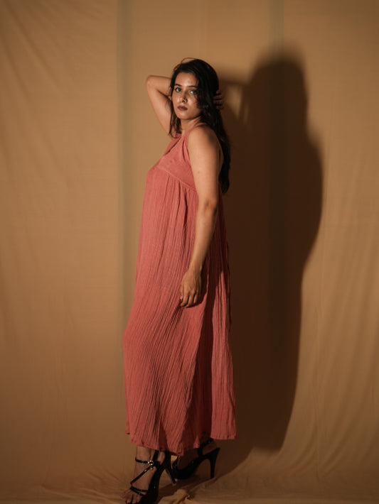 Tie Details - Sandhya Peach Cotton