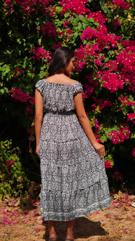 Elasticated Shoulder - Printed White