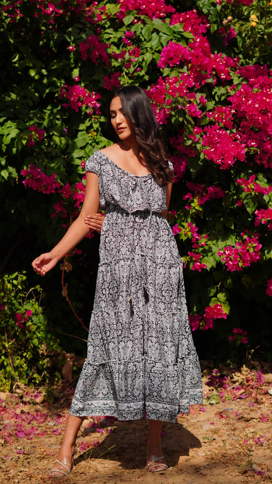 Elasticated Shoulder - Printed White