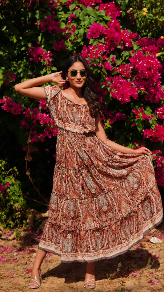 Elasticated Shoulder - Caramel Brown