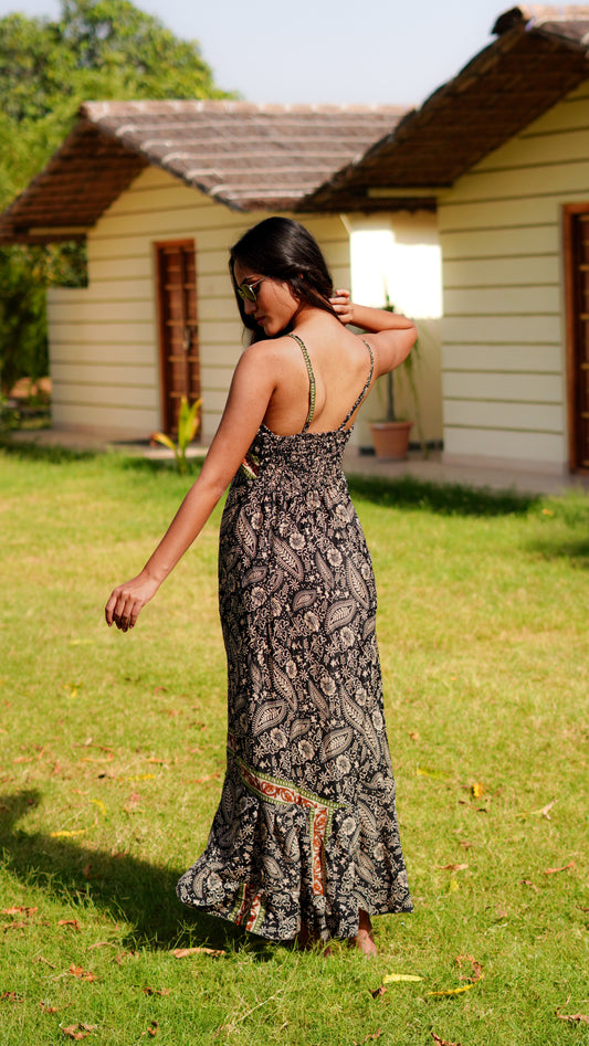 Long Maxi - Floral Black