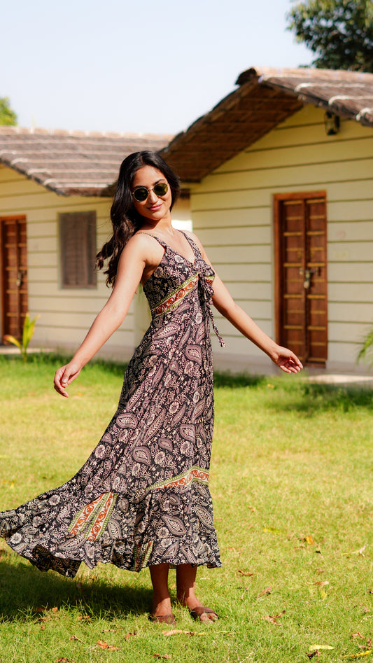 Long Maxi - Floral Black