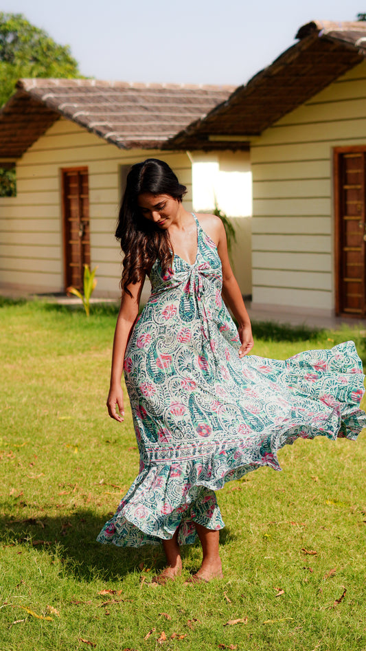 Long Maxi - Printed Green