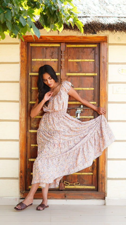 Elasticated Shoulder - Cream Orange