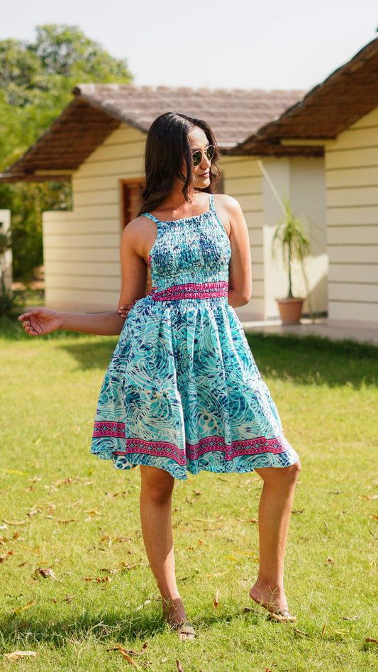 Short Frock - Pool Blue