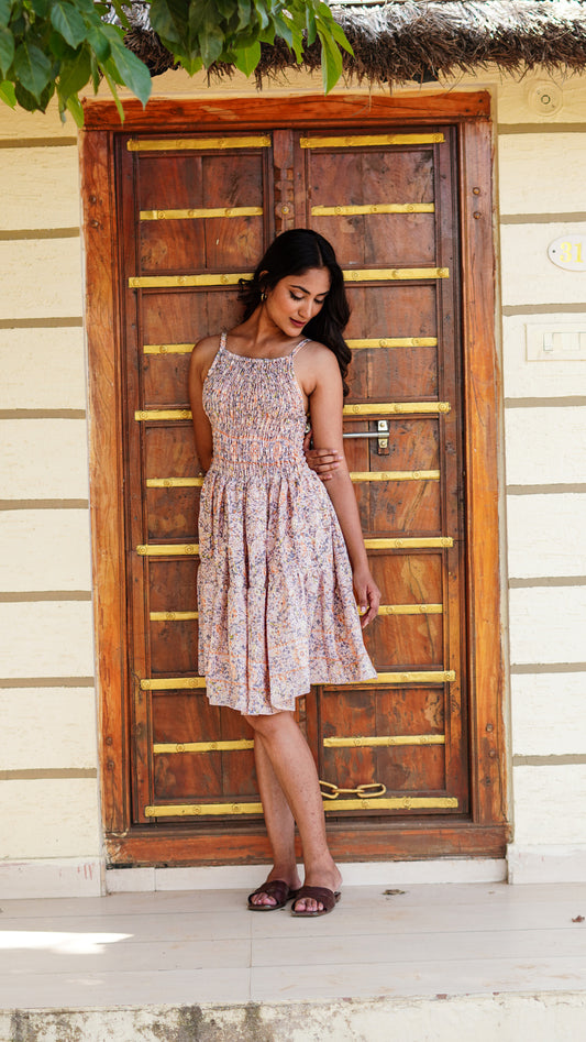 Short Frock - Cream Orange