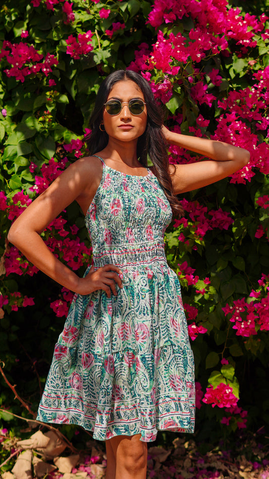 Short Frock - Printed Green