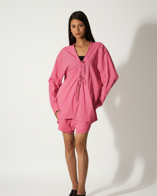 Breeze Tie Top - Cotton Candy Pink